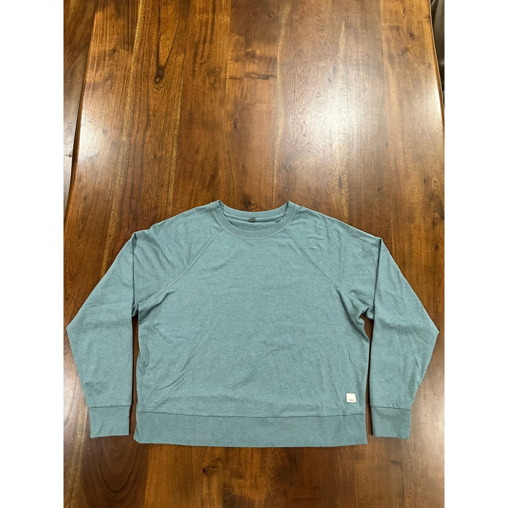 Vuori Halo Crewneck Sweatshirt Heathered Teal Relaxed Fit Size Small